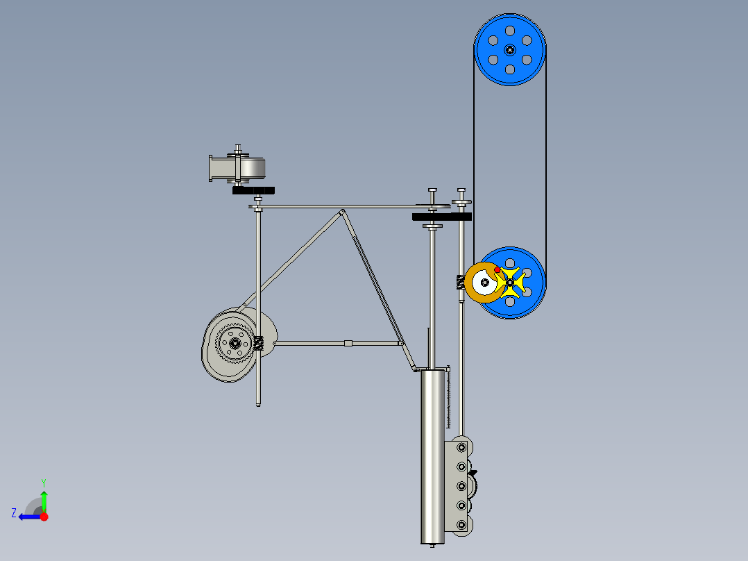 JX676-全自动啤酒瓶清洗装置的设计及仿真【三维PROE】右视图