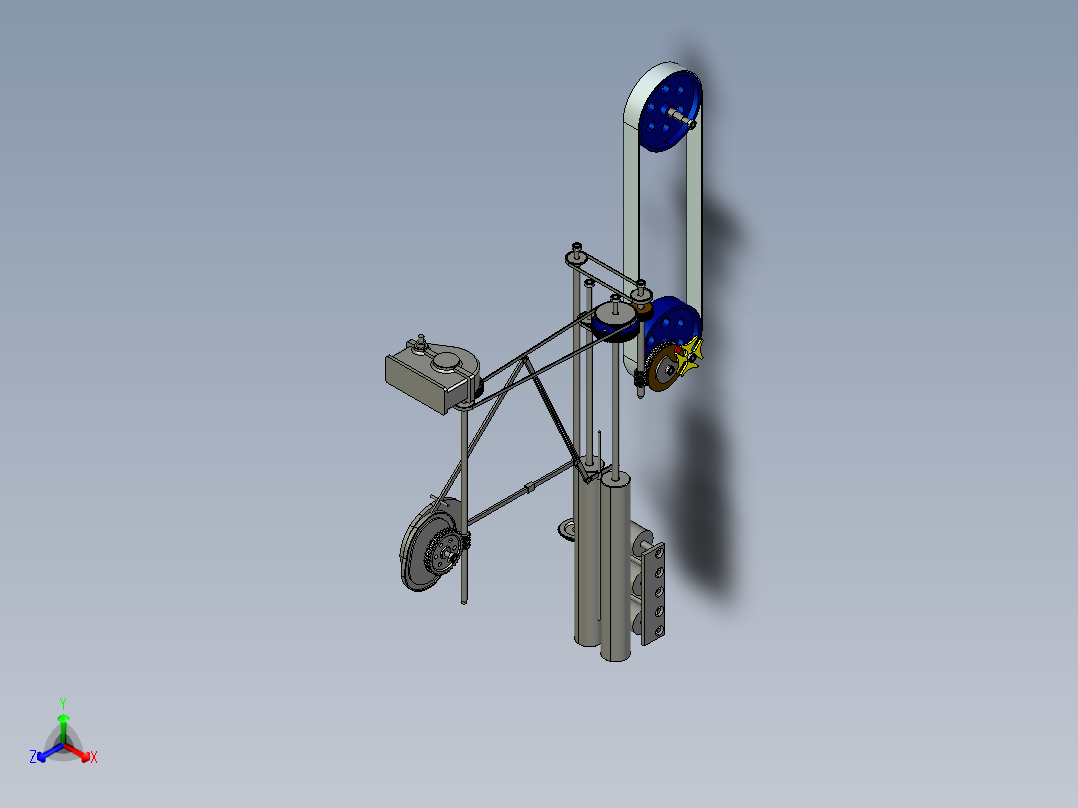 JX676-全自动啤酒瓶清洗装置的设计及仿真【三维PROE】正等轴测图