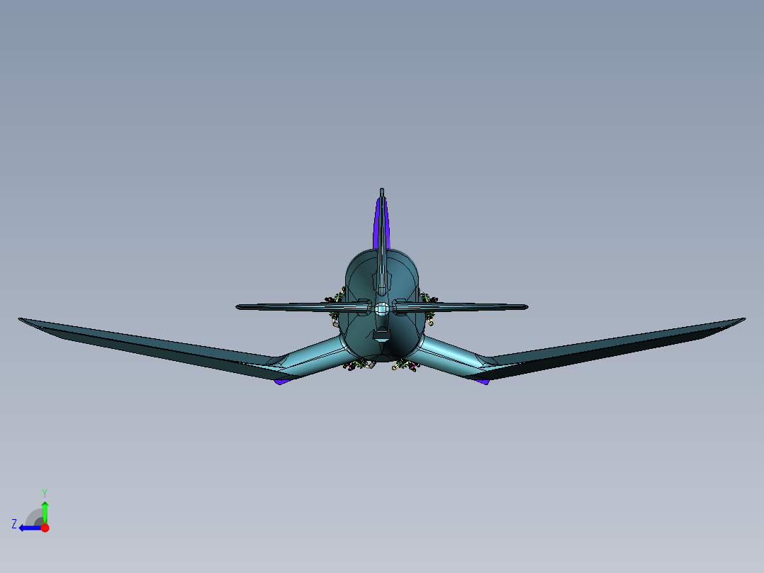 二战时期的海盗舰载机右视图