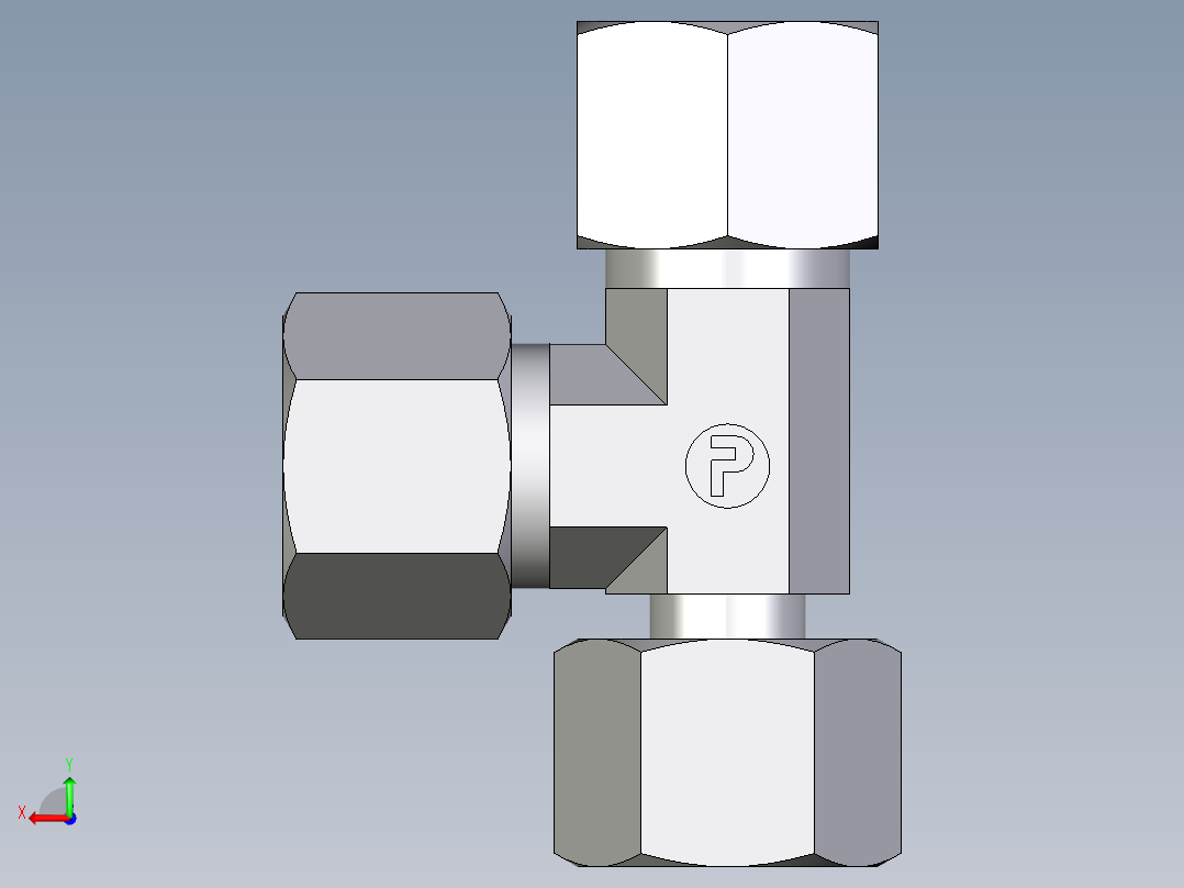 卡套式工业通用硬管接头EO_Standpipe_run_tee_EVL14S71后视图