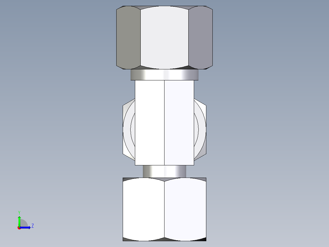 卡套式工业通用硬管接头EO_Standpipe_run_tee_EVL14S71左视图