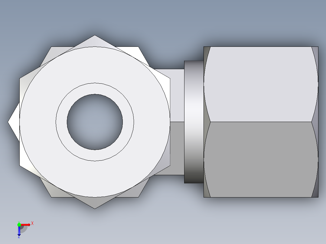 卡套式工业通用硬管接头EO_Standpipe_run_tee_EVL14S71俯视图