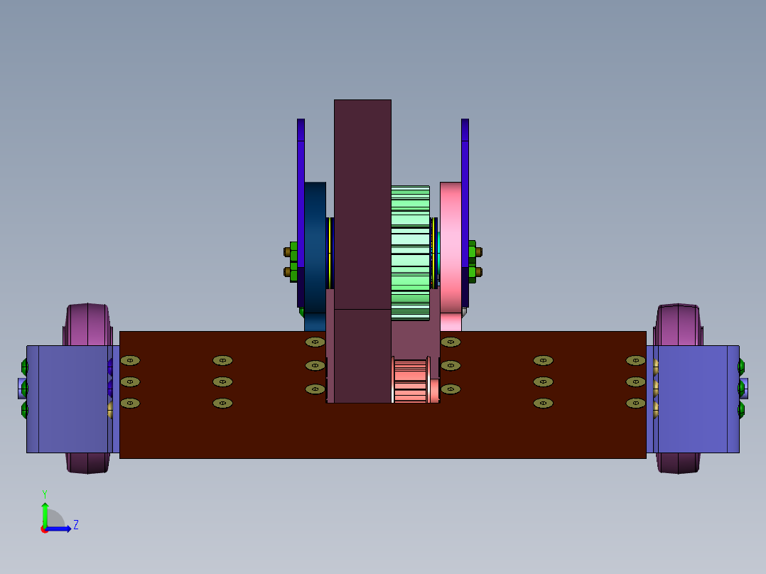 旋转锤击式战斗机器人左视图