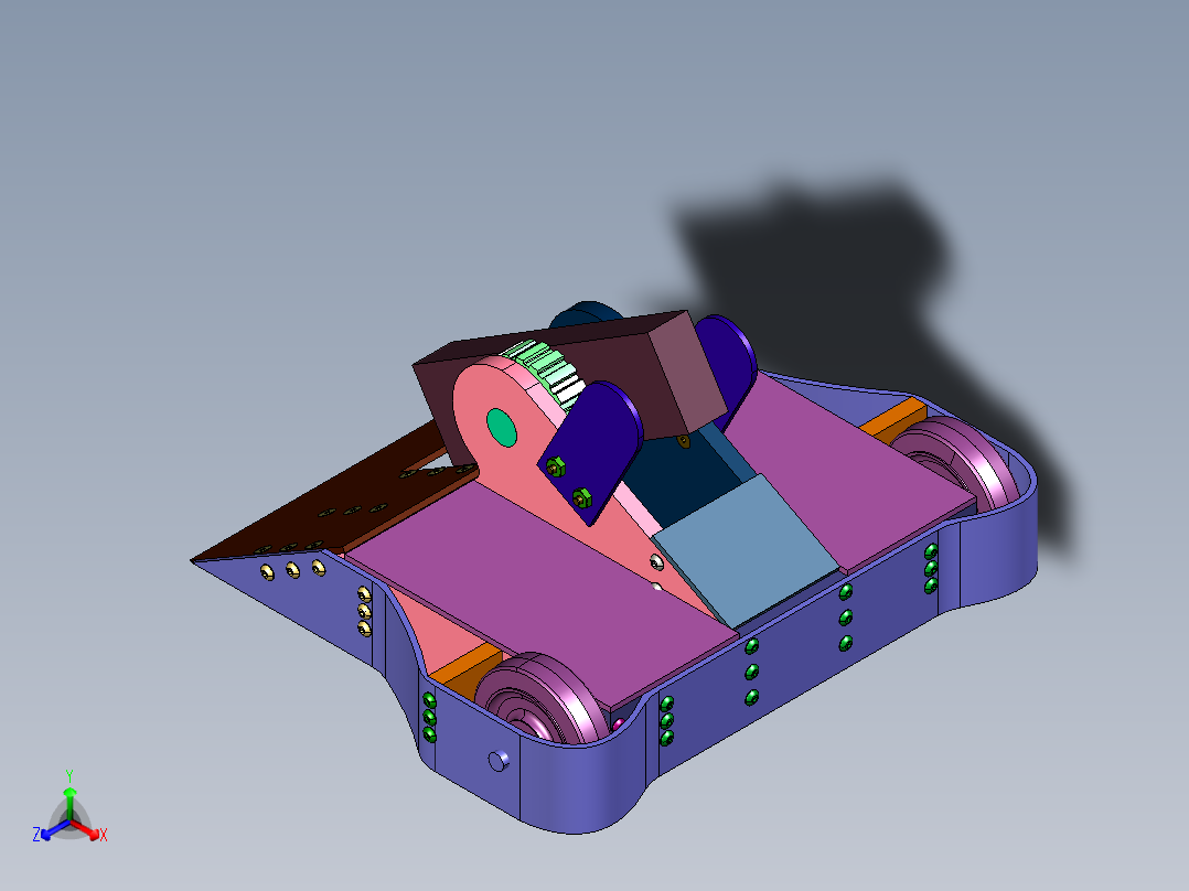 旋转锤击式战斗机器人正等轴测图