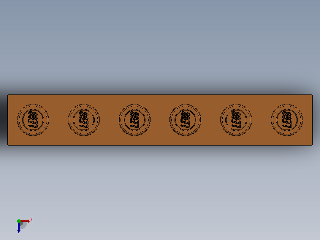 乐高机械组积木（横梁）-4294620 - 3894 Bright Orange Technic Brick 1 x 6 with Holes俯视图