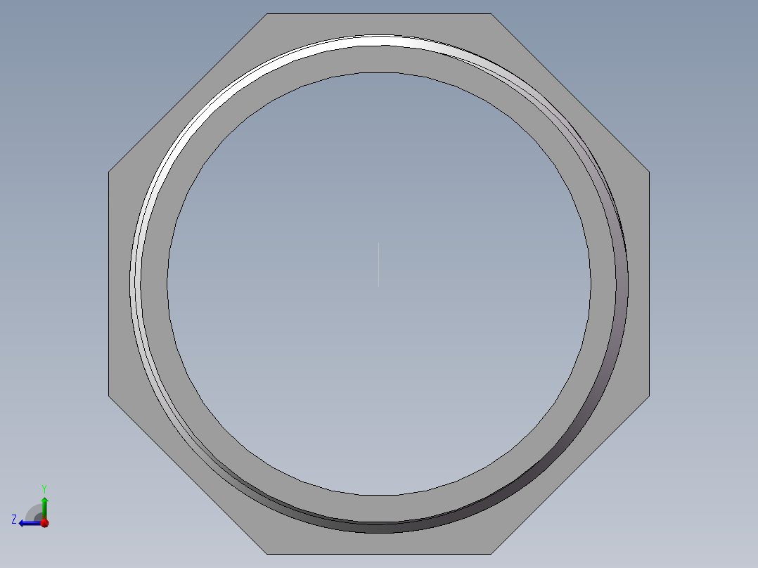 对丝-六角等径 DN40右视图