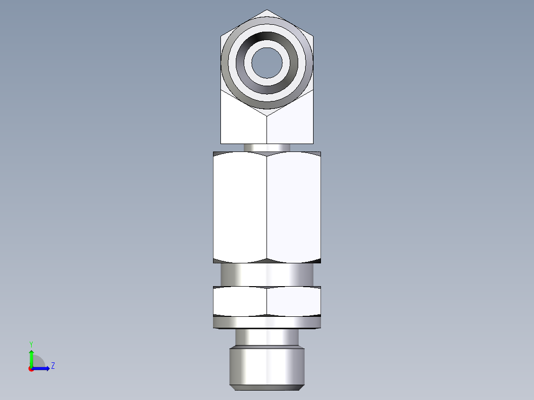 卡套式工业通用硬管接头EO_Assembled_adjustable_standpipe_branch_tee_EVT06LROMD71左视图