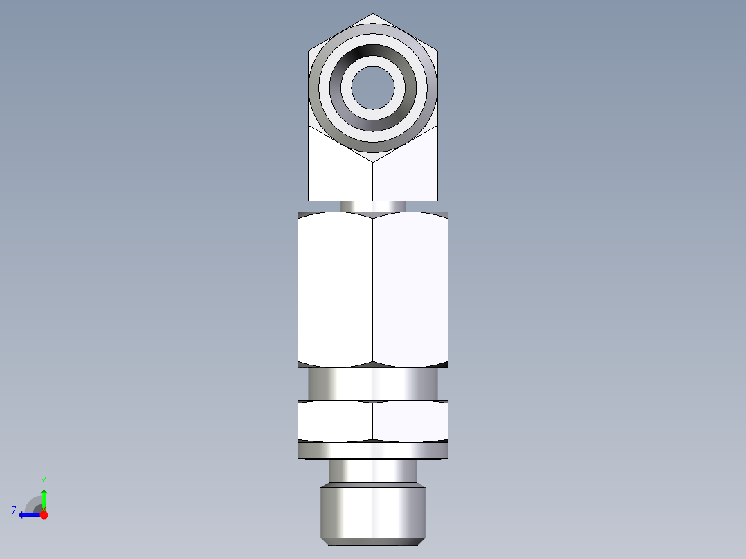 卡套式工业通用硬管接头EO_Assembled_adjustable_standpipe_branch_tee_EVT06LROMD71右视图