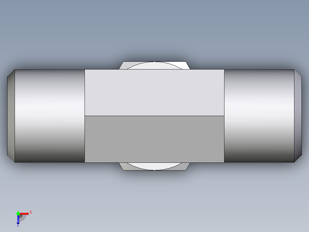 卡套式工业通用硬管接头EO_Assembled_adjustable_standpipe_branch_tee_EVT06LROMD71俯视图