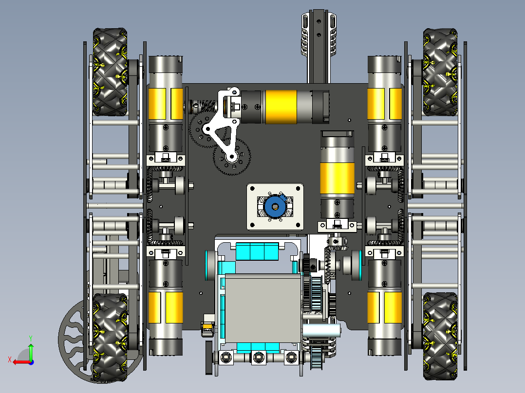 2021-22 ftc season全向轮比赛机器人后视图