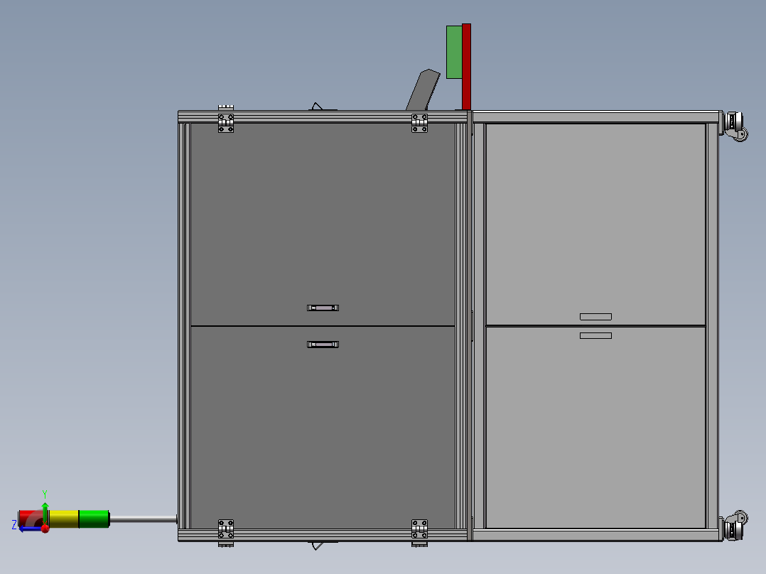 电容剪脚折弯成型机（sw18可编辑+工程图+bom）右视图