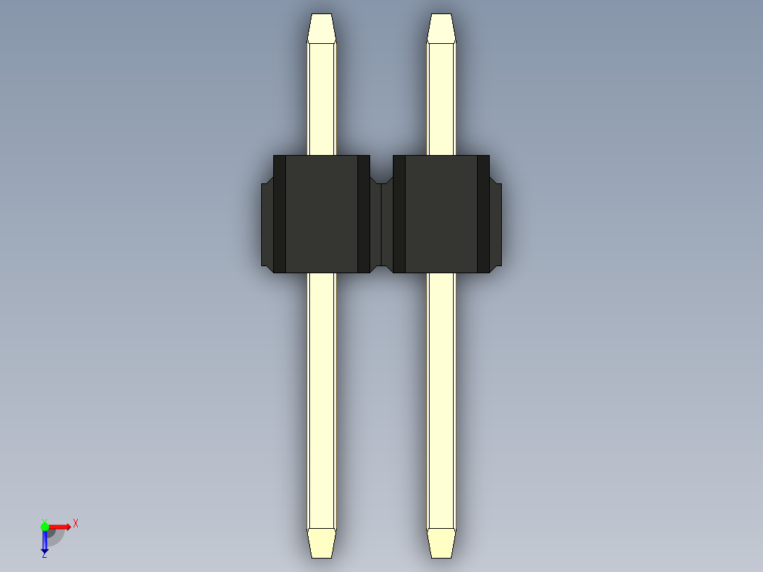 彩色公头100mil（2.54mm）系列-DS1021_black_1x02p_100mil_Type1_rev1.0俯视图