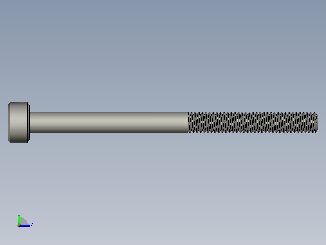 M3 x 0.5mm Thread 40mm LONG SOCKET HEAD CAP SCREW.STEP左视图
