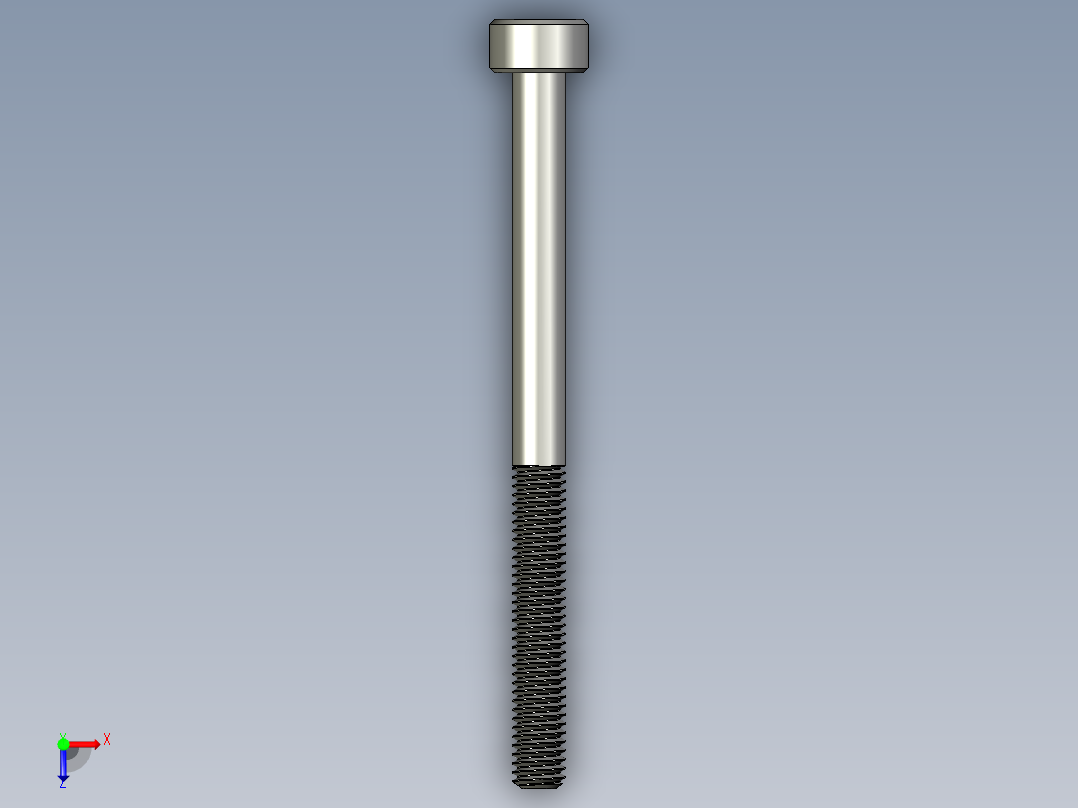 M3 x 0.5mm Thread 40mm LONG SOCKET HEAD CAP SCREW.STEP俯视图