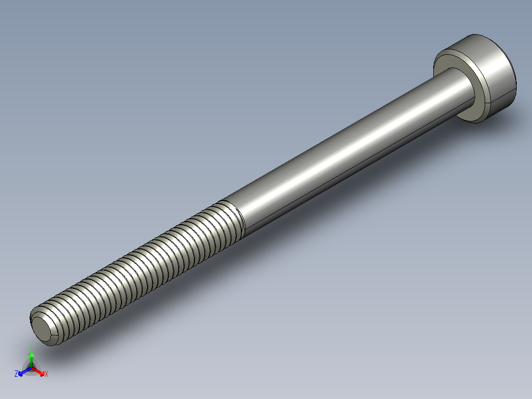 M3 x 0.5mm Thread 40mm LONG SOCKET HEAD CAP SCREW.STEP正等轴测图