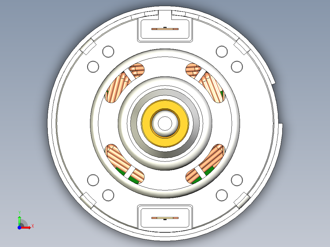 直流电机滚珠轴承12v-24v 6000-12000转前视图