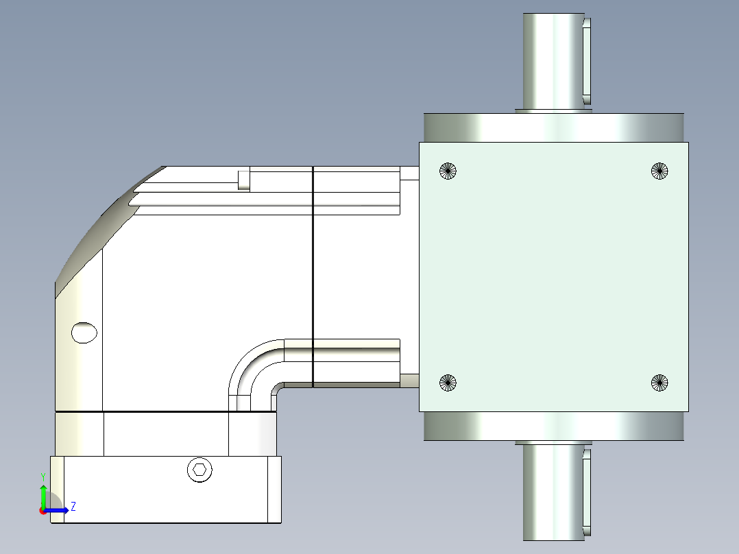 换向器PW140双轴 ZPGH115-L1 24-110-145-M8-8B.stp左视图