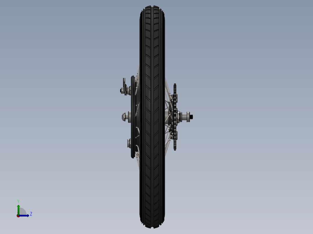 摩托车后轮(1)左视图