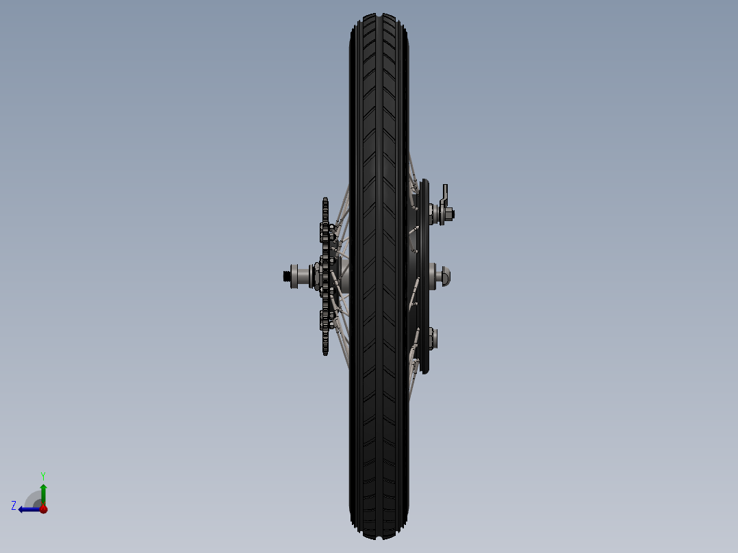 摩托车后轮(1)右视图