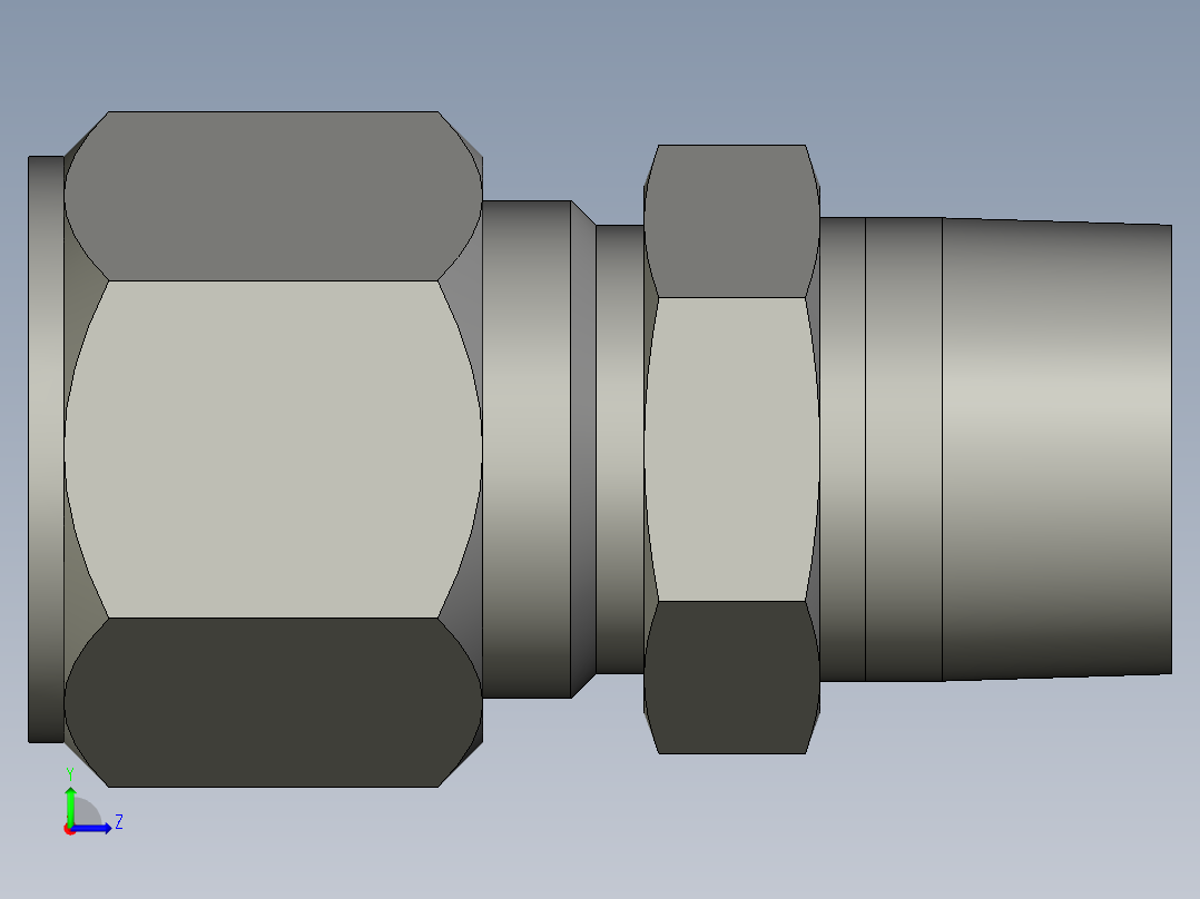 卡套式工业通用硬管接头12_fbu-s左视图