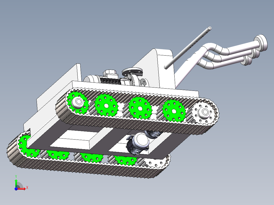 履带车洒水前视图