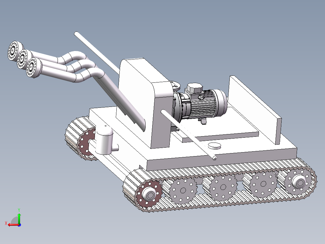 履带车洒水后视图