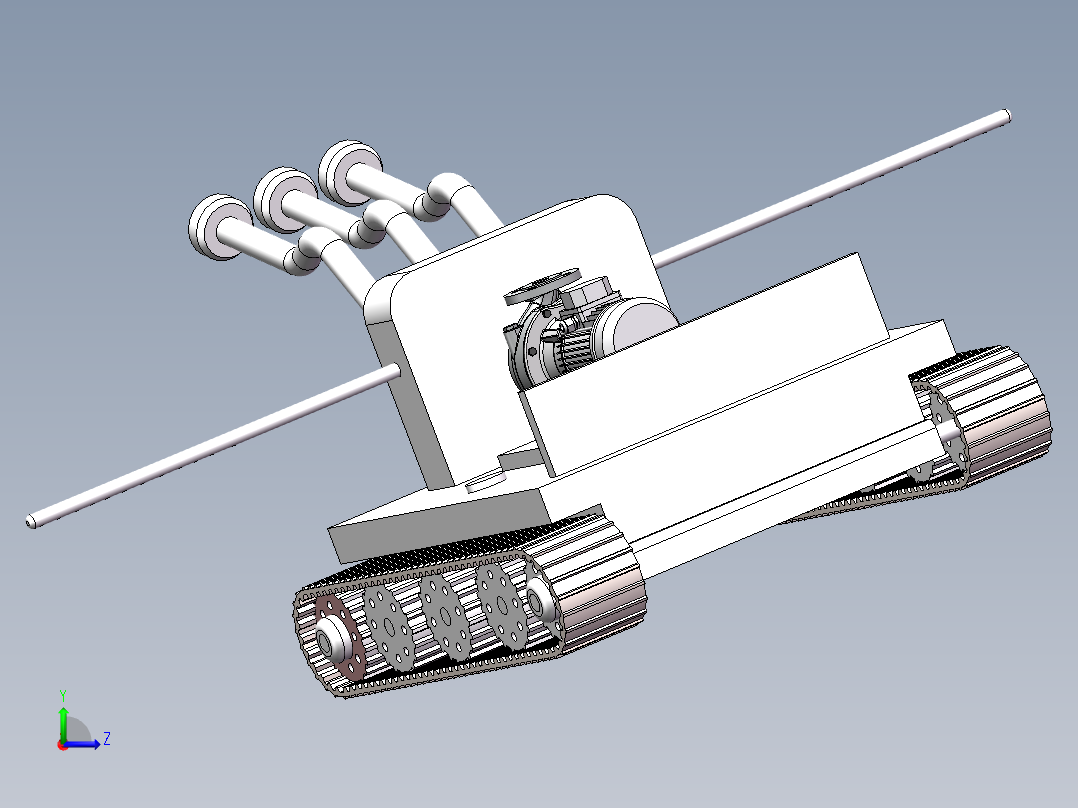 履带车洒水左视图