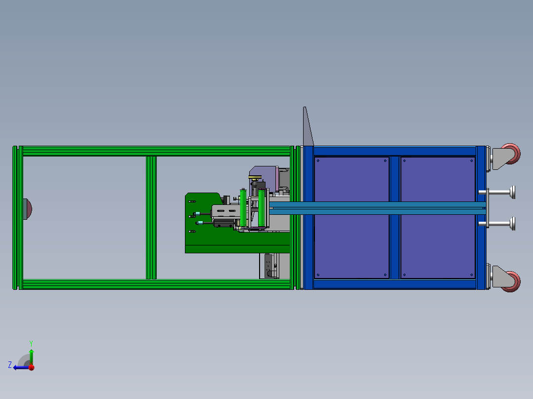 A35导槽定长裁断机（sw18可编辑+工程图+bom)右视图