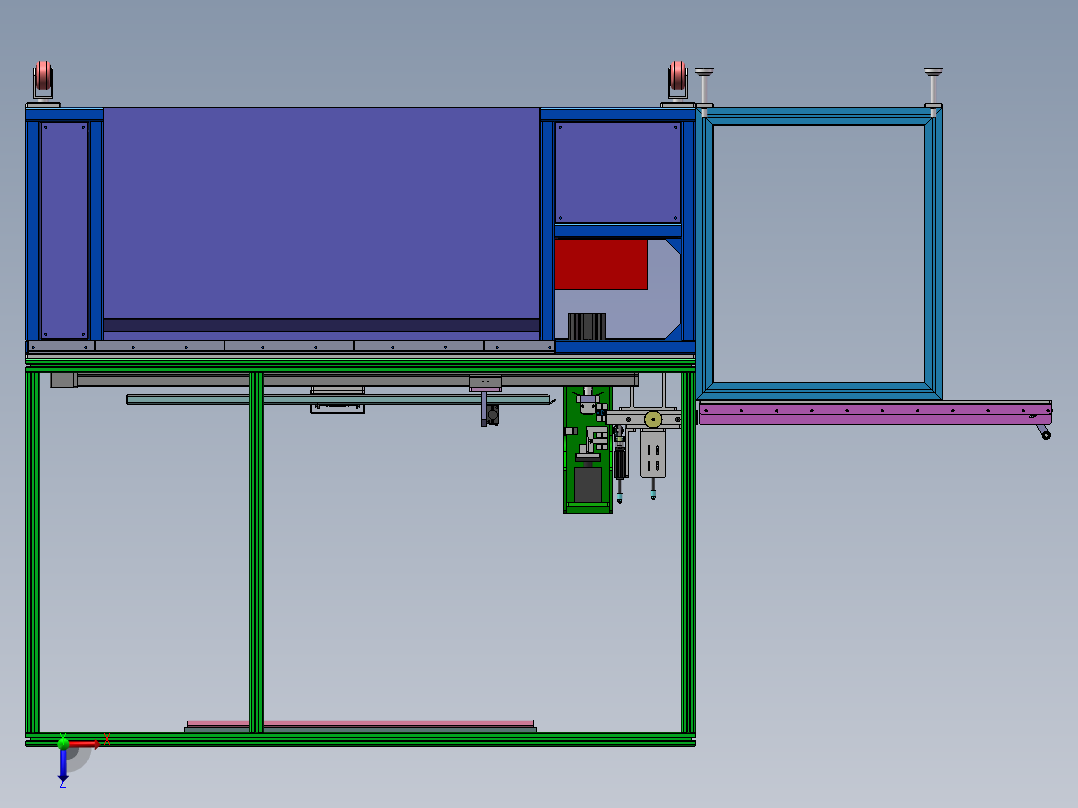 A35导槽定长裁断机（sw18可编辑+工程图+bom)俯视图