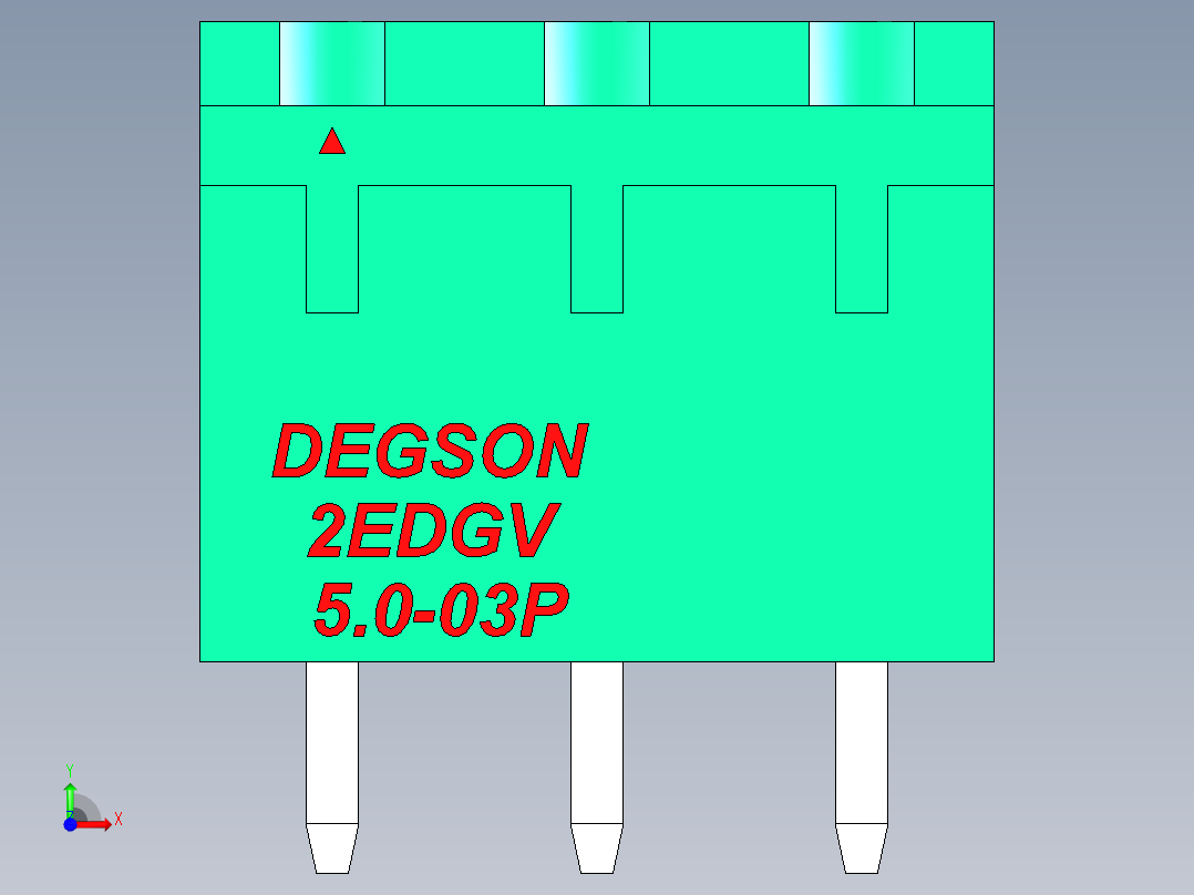 DEGSON 2EDG 系列 5.0mm 可插拔接线端子组-2EDGV-5.0-03P-14-00AH前视图
