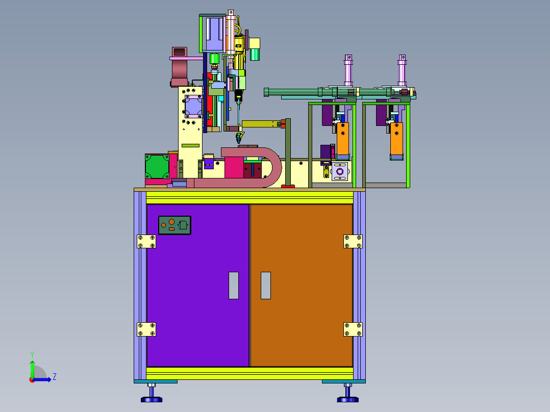 在线式机械手CCD视觉电路板锁螺丝机左视图