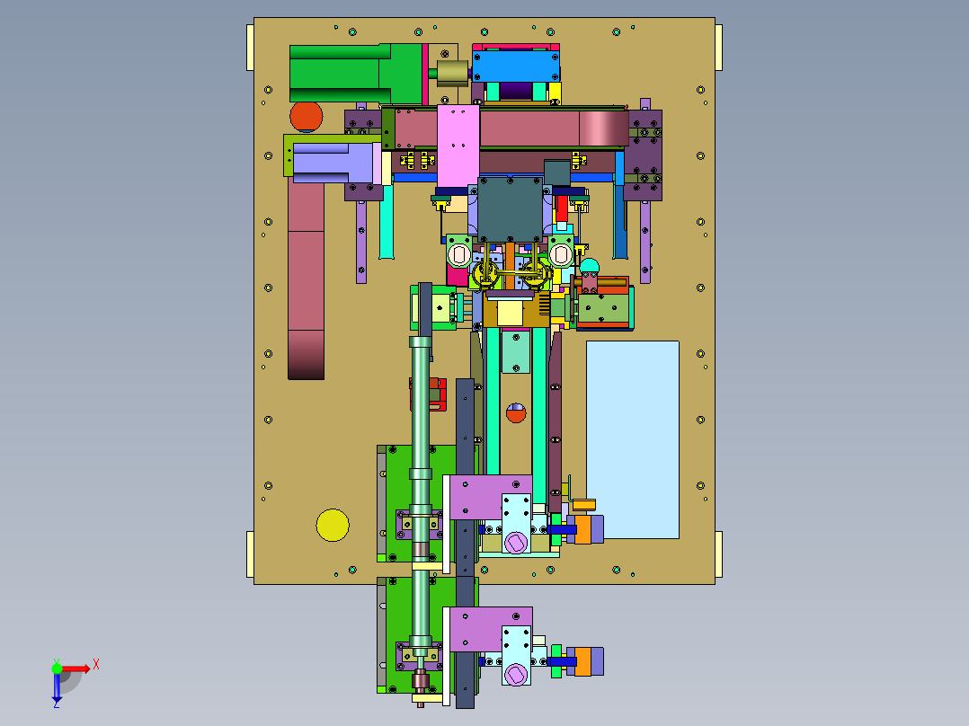 在线式机械手CCD视觉电路板锁螺丝机俯视图