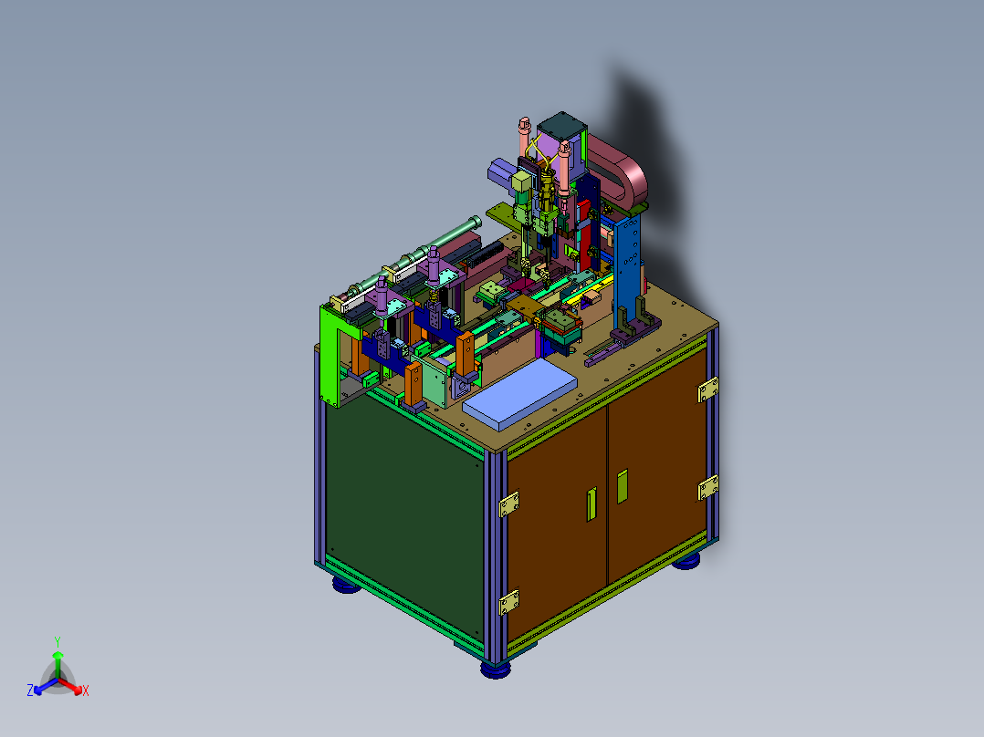 在线式机械手CCD视觉电路板锁螺丝机正等轴测图