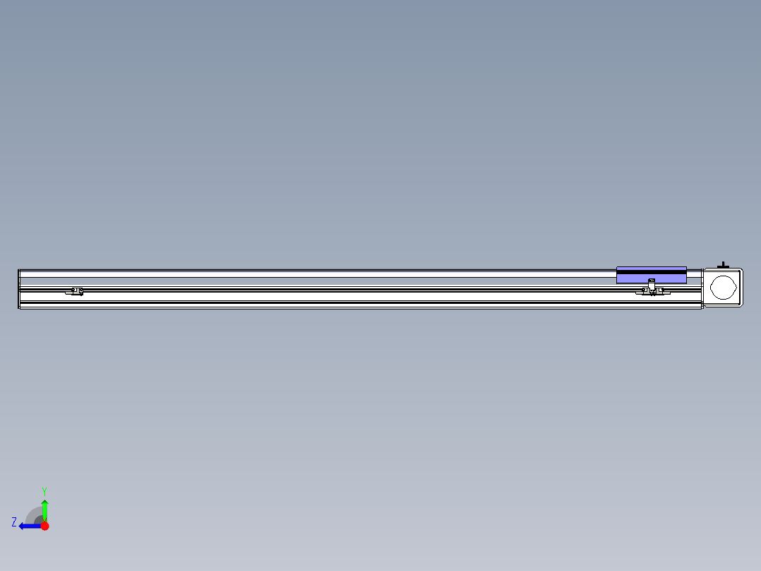 同步带滑台-半封闭B17-L100-S1300-L-P75-D3-N3右视图