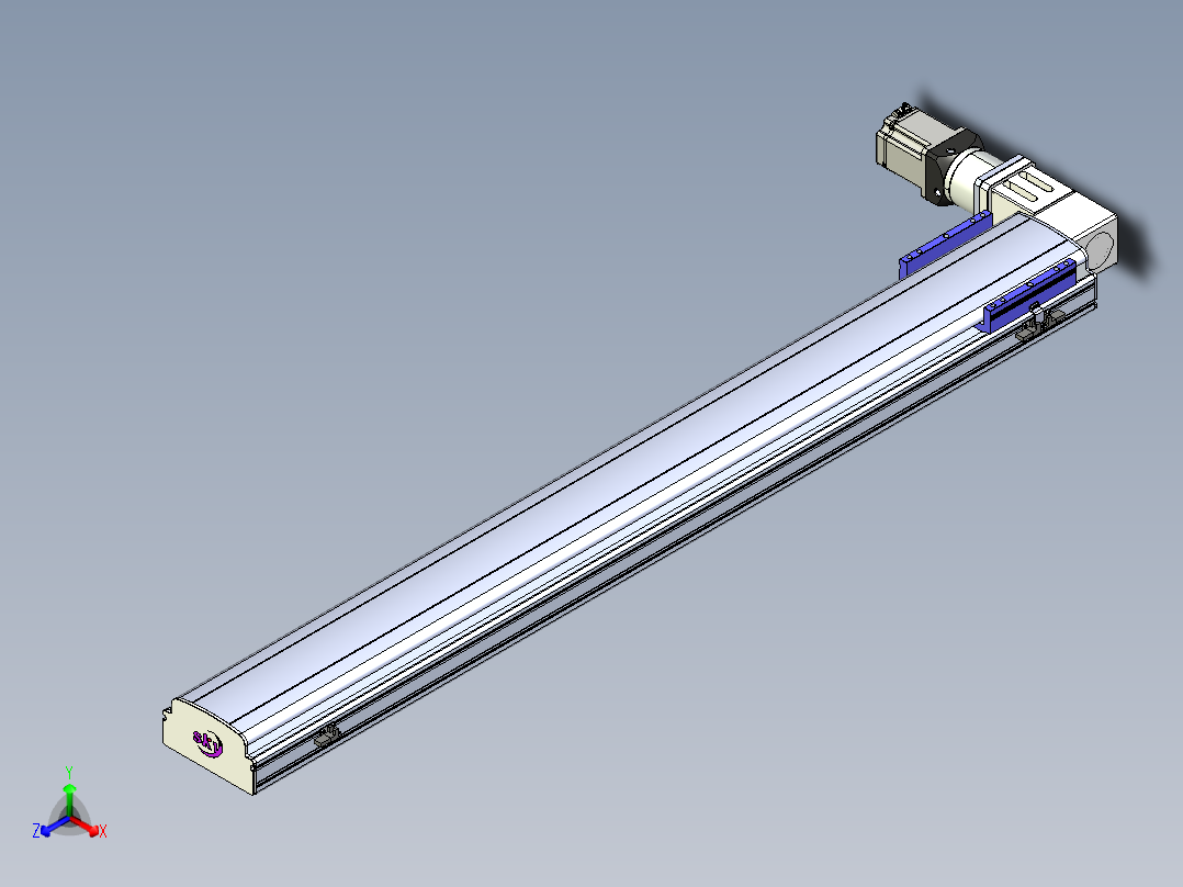 同步带滑台-半封闭B17-L100-S1300-L-P75-D3-N3正等轴测图