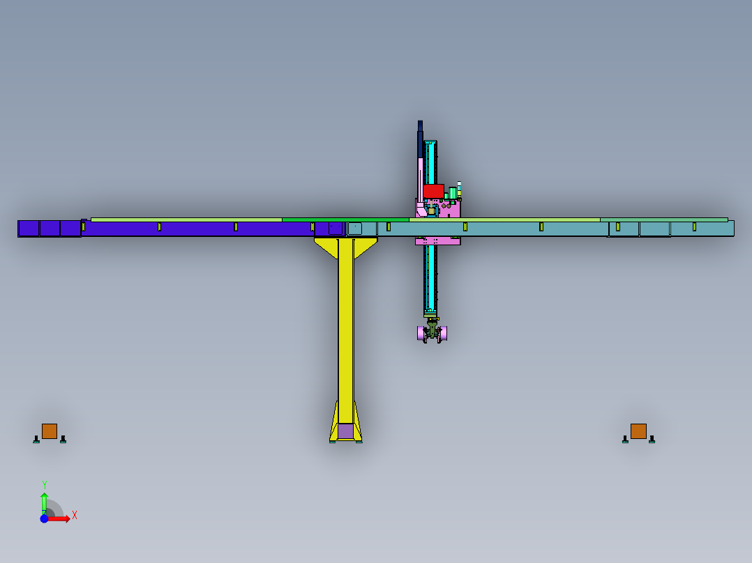 工业数控上下料码垛机械手前视图