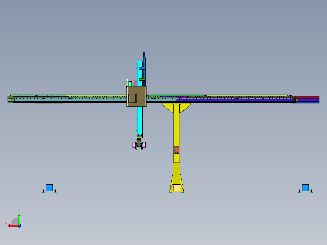 工业数控上下料码垛机械手后视图