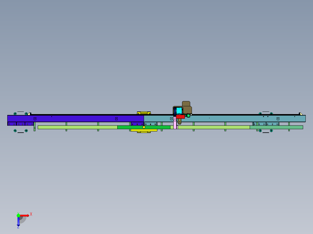 工业数控上下料码垛机械手俯视图
