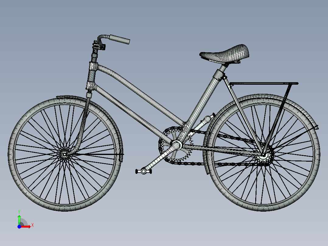 复古自行车前视图