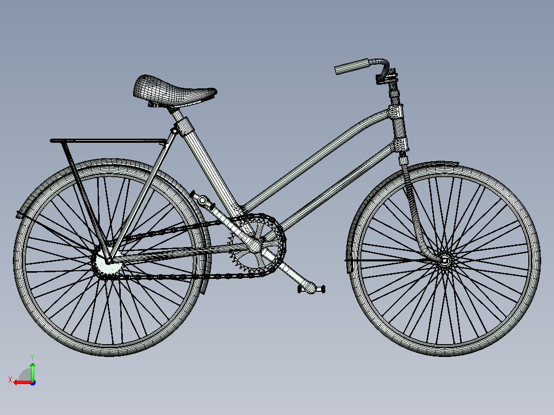 复古自行车后视图