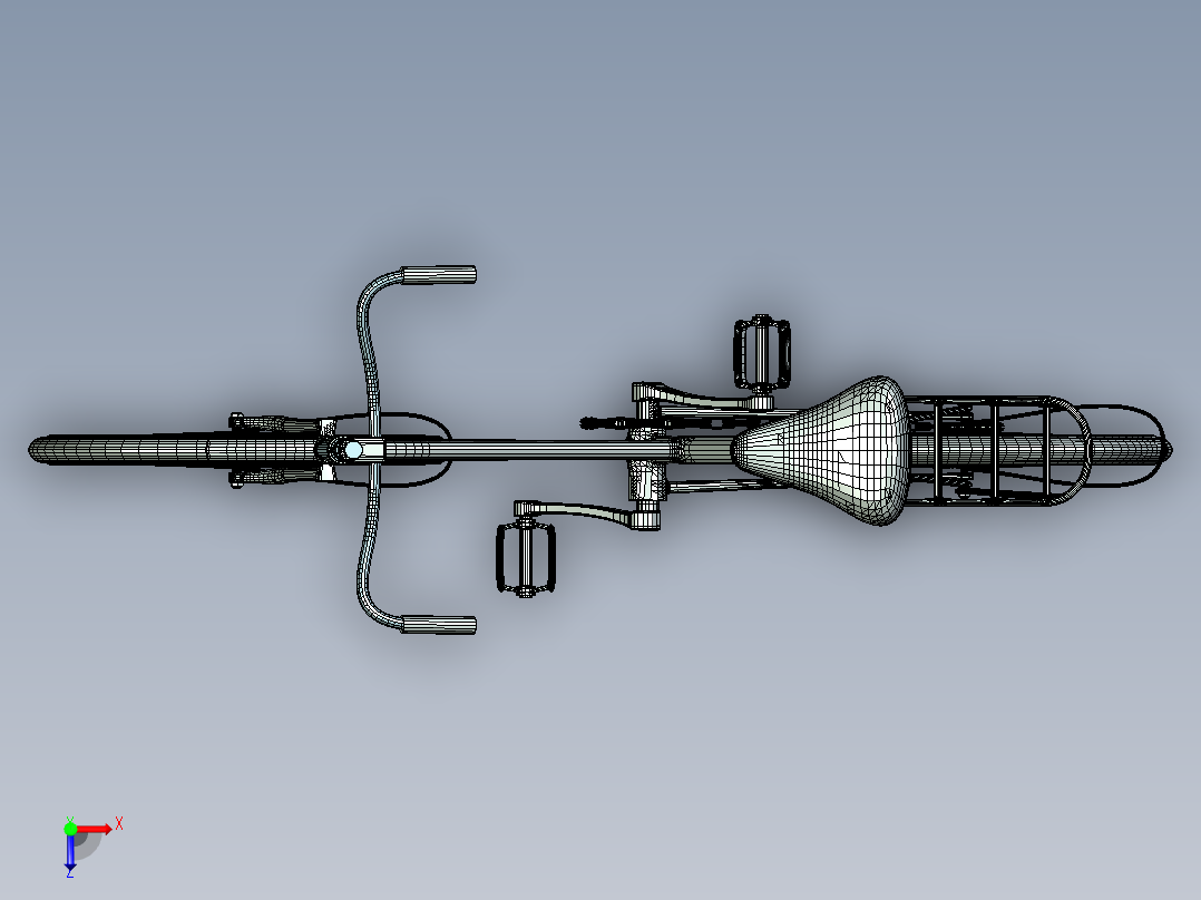 复古自行车俯视图