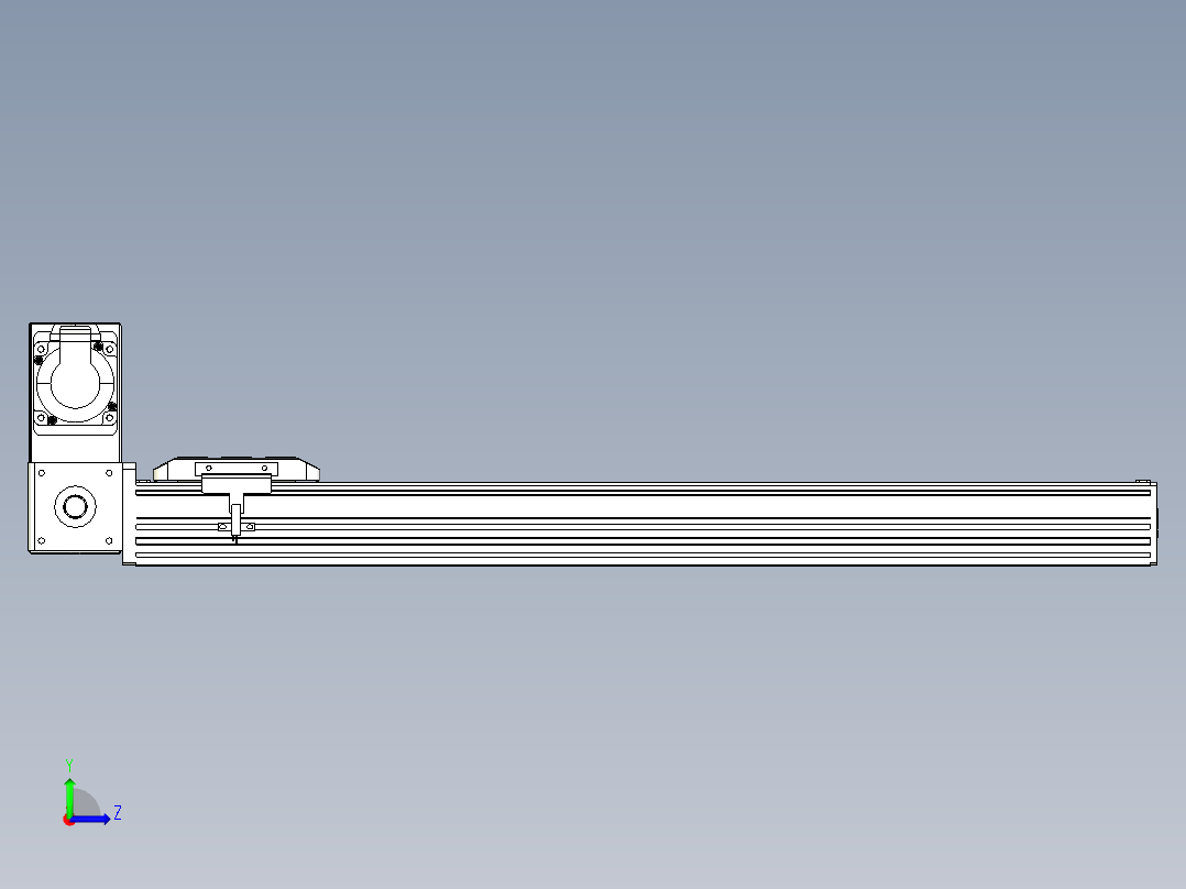 同步带全封闭直线模组TPA-HCB-85D-90-L550-LU-Y-P20-N3左视图