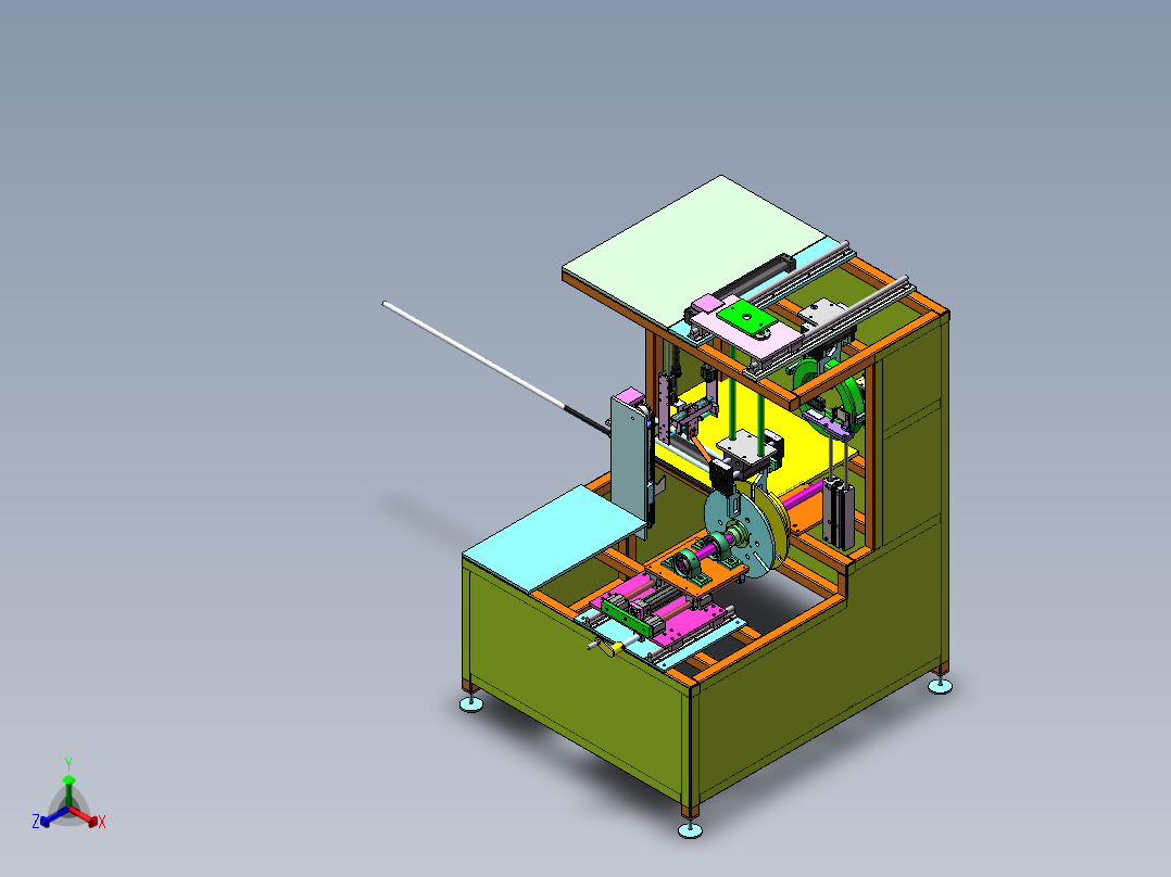 PVC管缠绕包装机sw18可编辑正等轴测图