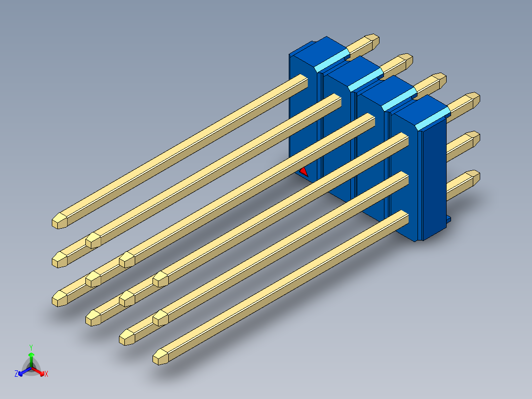 彩色公头100mil（2.54mm）系列-DS1021_blue_3x04p_100mil_Type19_rev1.0