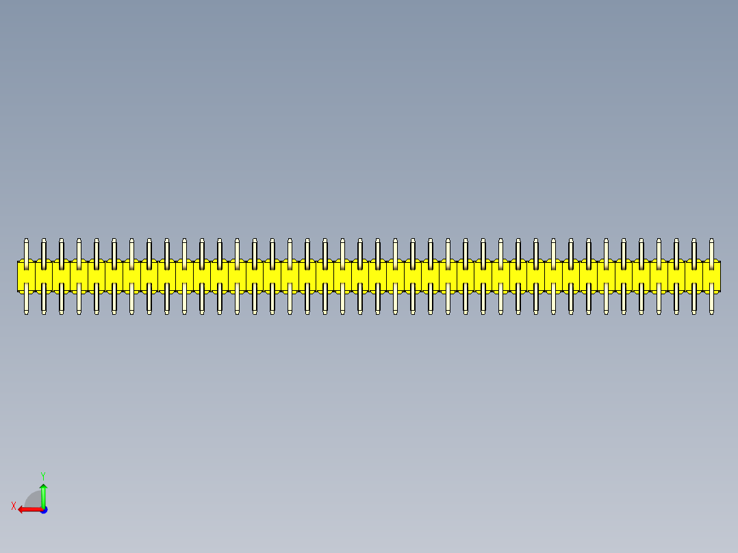 彩色公排针 100mil 2.54mm 系列-DS1022_yellow_80p_100mil_TypeSMT_rev1.0后视图