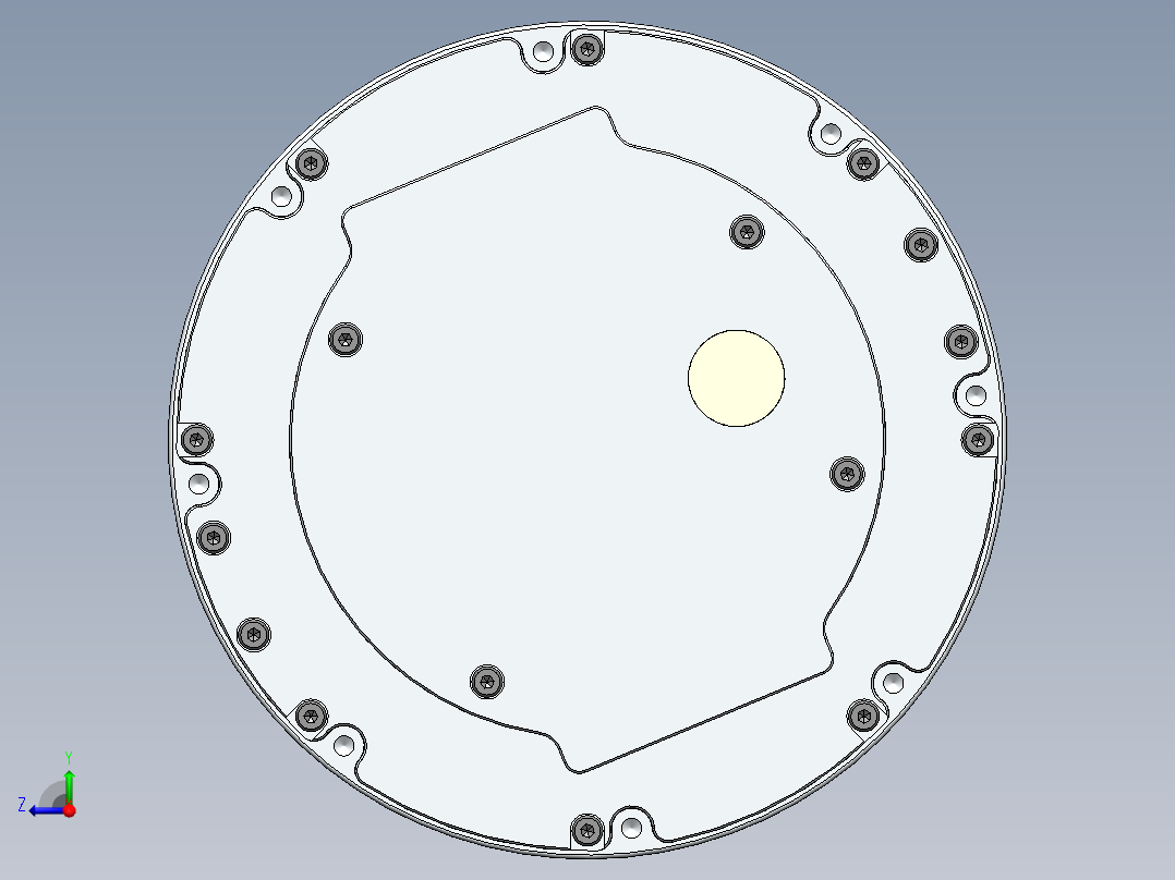 外转子无框减速电机右视图
