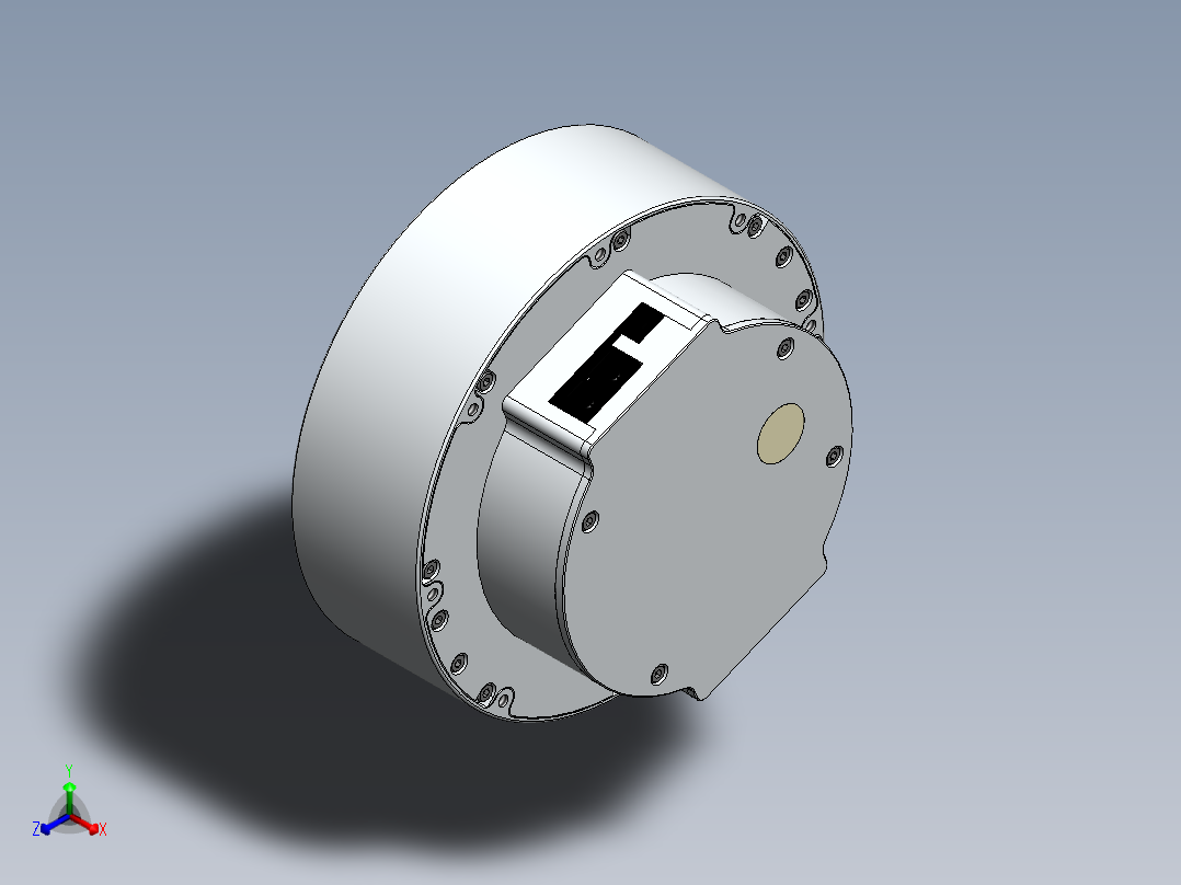外转子无框减速电机正等轴测图