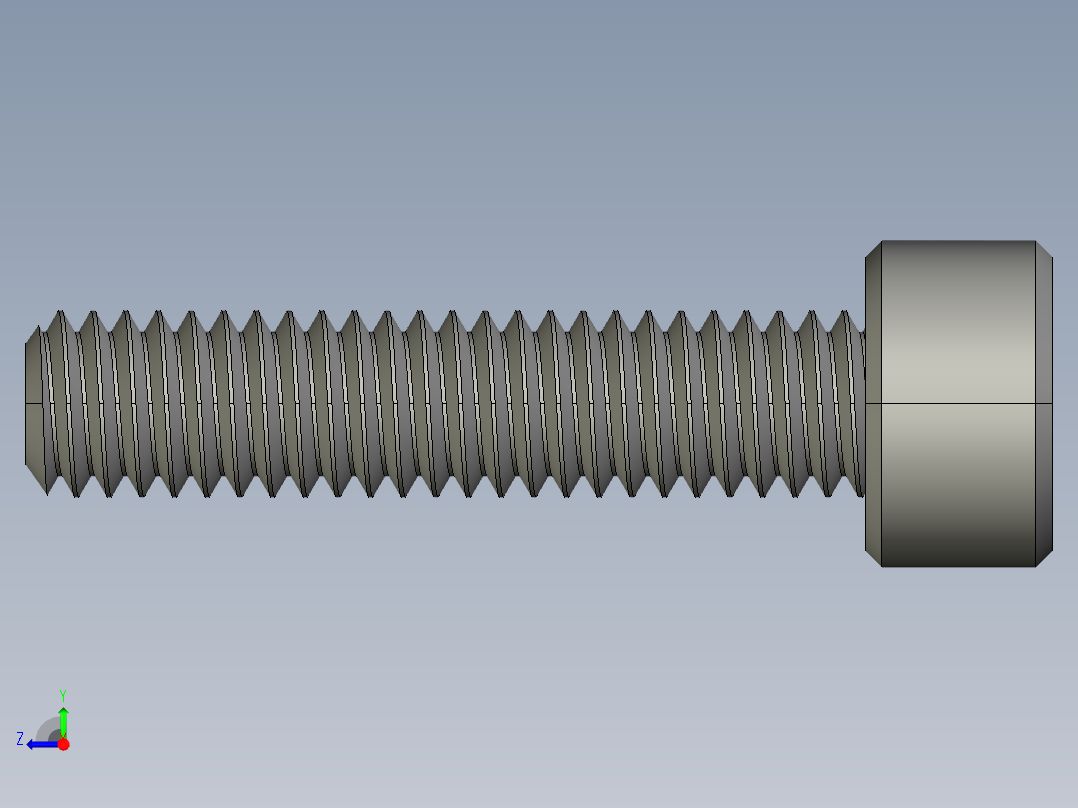 M4 x 0.7mm Thread 18mm LONG SOCKET HEAD CAP SCREW.STEP右视图
