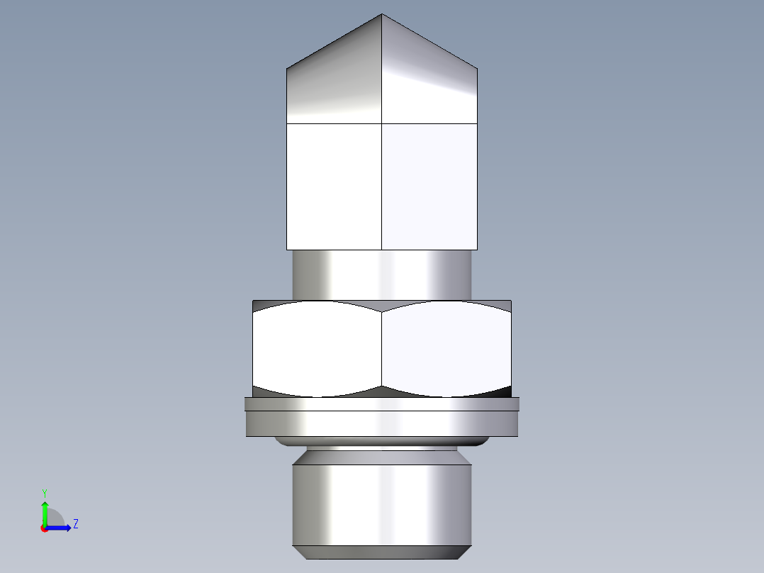 卡套式工业通用硬管接头EO_Adjustable_Locknut_elbow_WEE08LROMDCF左视图