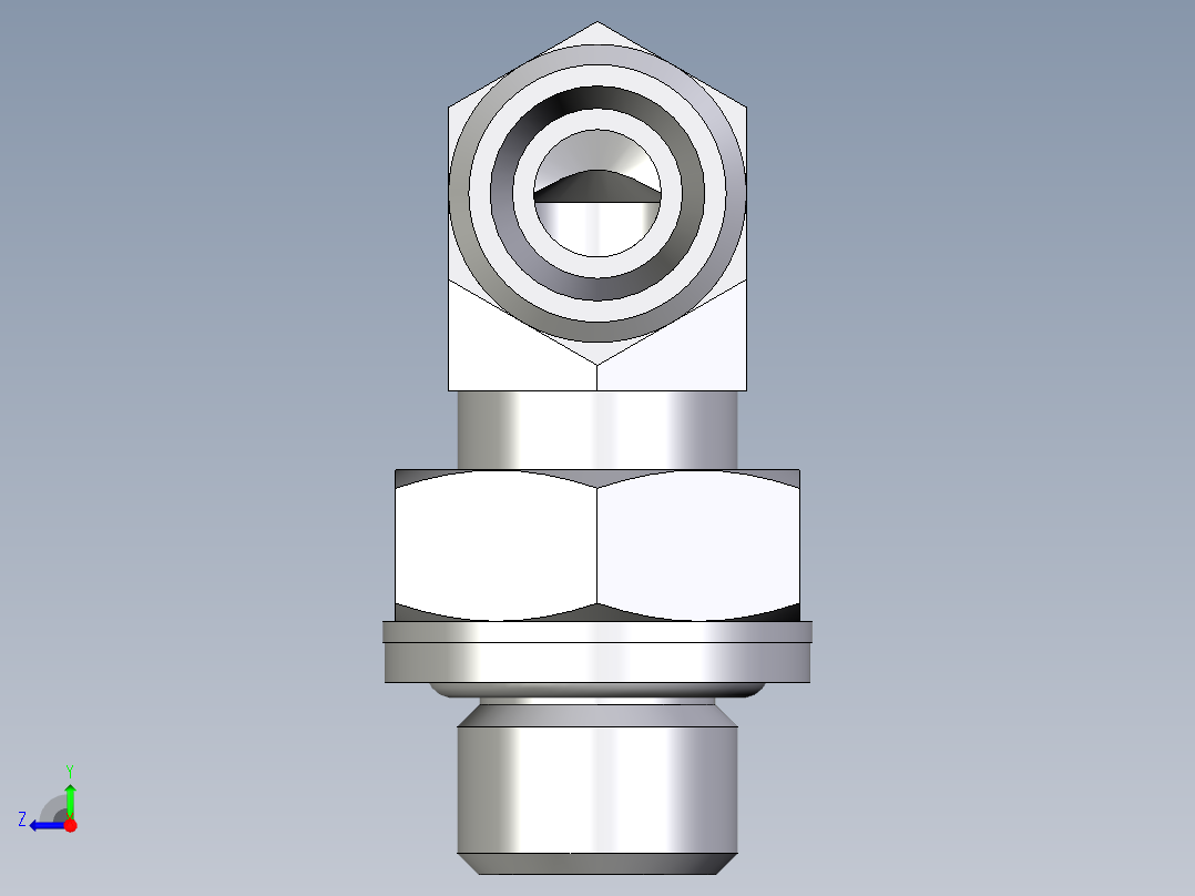 卡套式工业通用硬管接头EO_Adjustable_Locknut_elbow_WEE08LROMDCF右视图